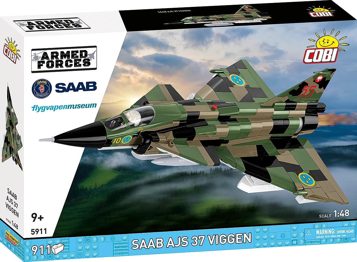 COBI SAAB AJS 37 Viggen Bausatz – 911-teilig – 22,5 × 12,5 × 33 cm – ab 9 J.