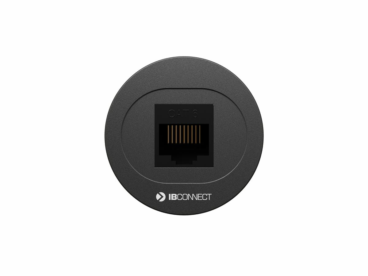 Max Hauri AG Keystone-Modul RJ45 Cat6 UTP, Einbau Ø 32 mm, für Plattenstärke 1–40 mm, Polycarbonat – Schwarz