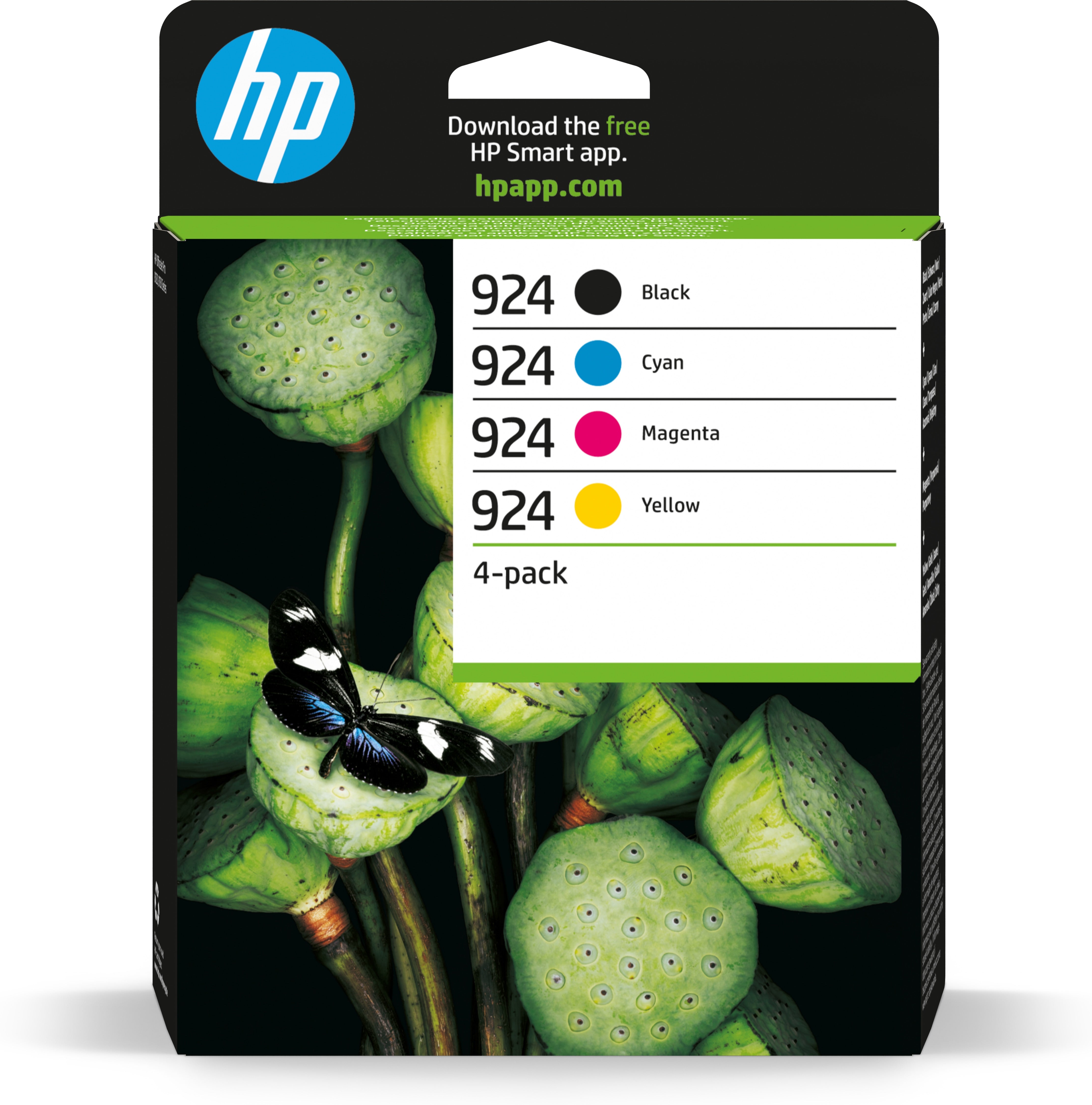 HP 924 Tintenpatronen-Multipack, Schwarz/Cyan/Magenta/Gelb (Original) – für OfficeJet Pro 8120e/8130e/8135e …