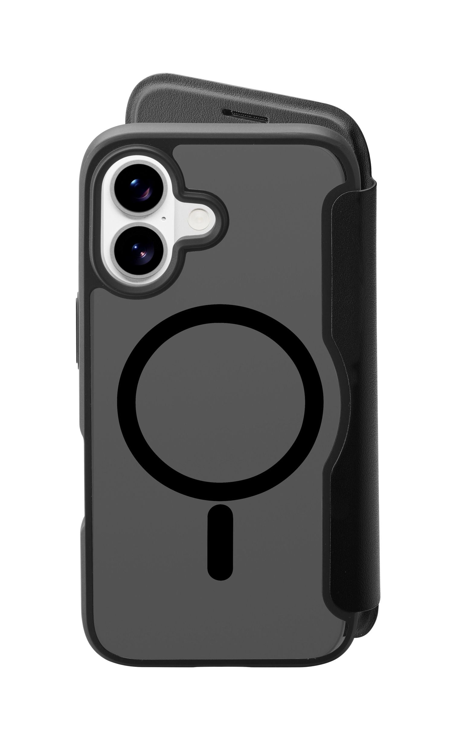Cellularline Booklet-Hülle – für Apple iPhone 17 – schwarz – Kunstleder – MagSafe-kompatibel, mit Kartenfach