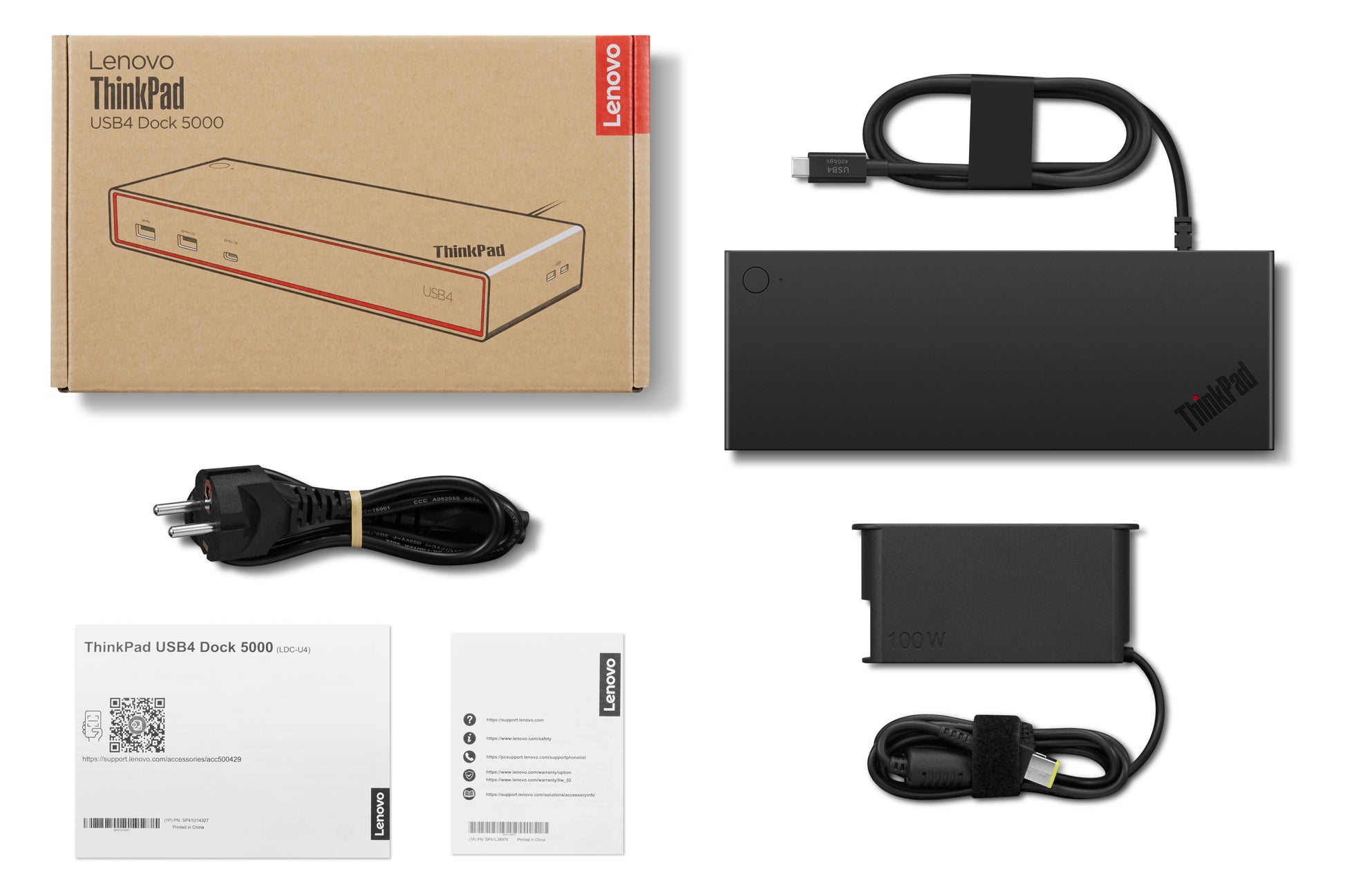 Lenovo ThinkPad 5000 Dockingstation – Thunderbolt 4, 2× DP, 1× HDMI, 100 W PD, GbE, für Windows/Mac