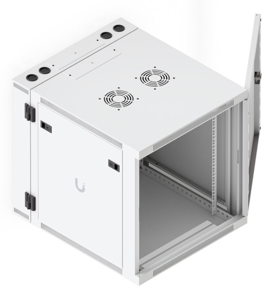 Ubiquiti UACC-Rack-12U-Wand-SW-P – 19" Wandverteiler 12U, abschliessbar, 600 × 703 × 639 mm, weiss, Stahl