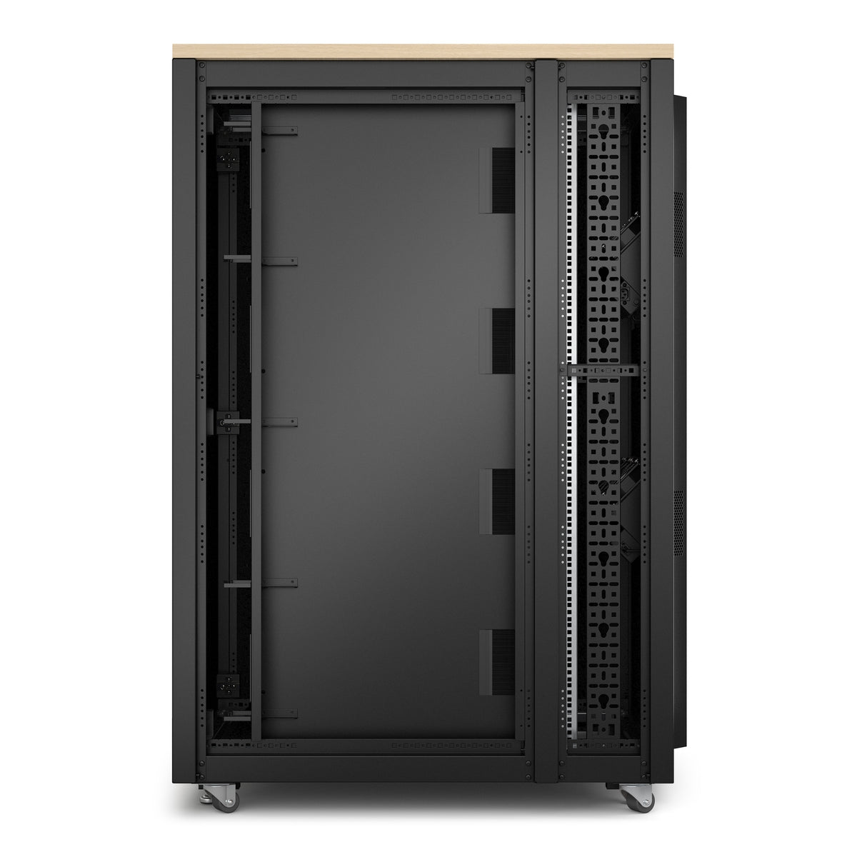 APC 19" Netzwerkschrank 32U, abschliessbar, 750 × 1130,4 × 1675 mm, Ahorn, Schwarz