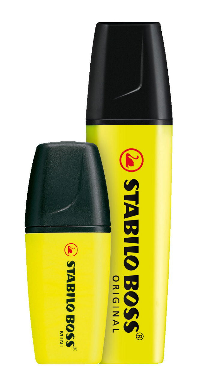 STABILO BOSS Textmarker Mini Set 3 Farben – Keilspitze, 2–5 mm
