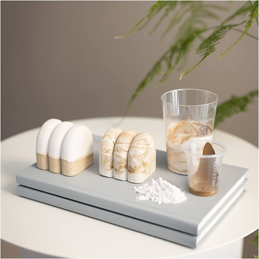Creativ Company Giessharz-Set – Skulptur – 200 g – lufthärtend – beige/weiss