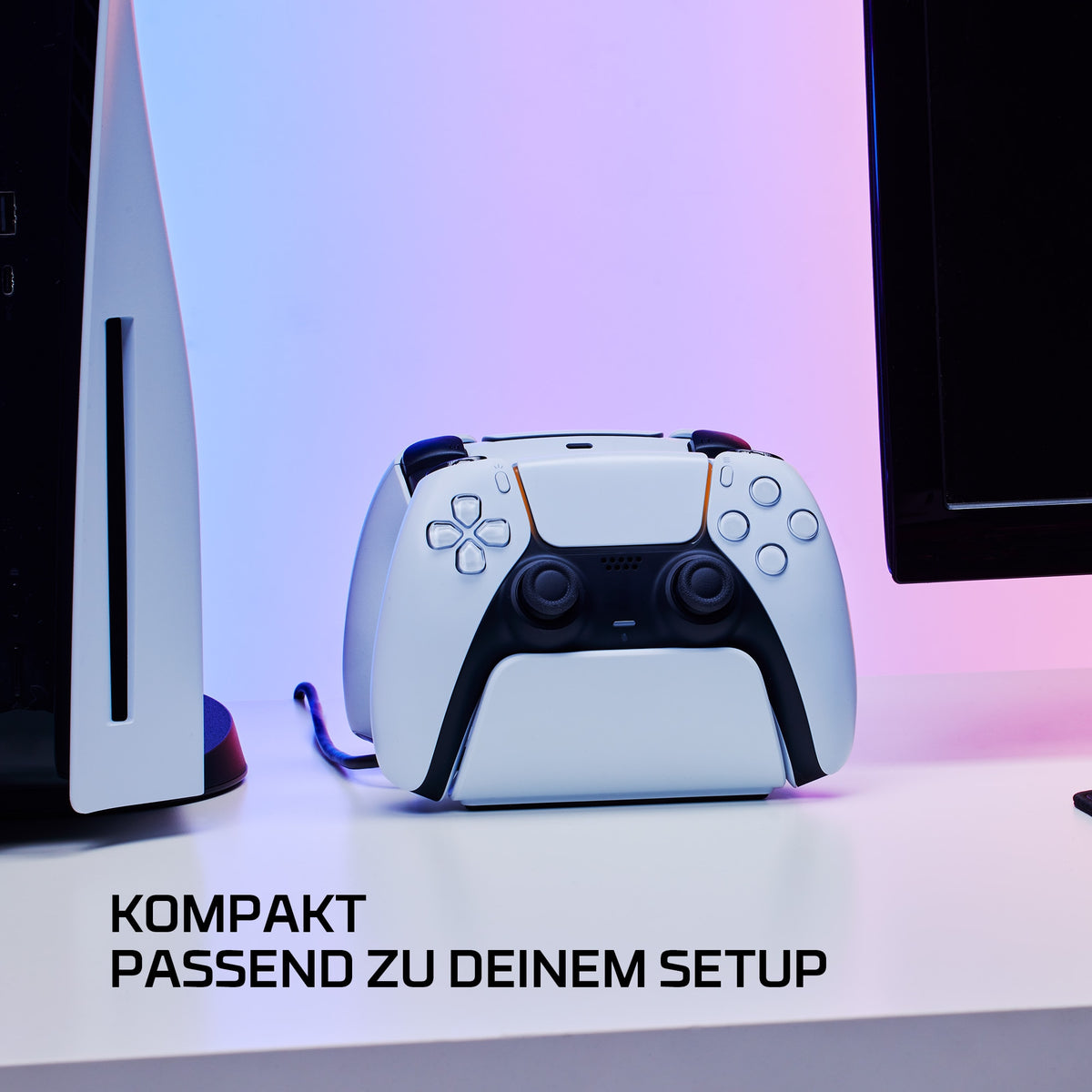 HyperX ChargePlay Duo Ladestation 10 W – inkl. USB-Kabel – für PlayStation 5 – schwarz/weiss