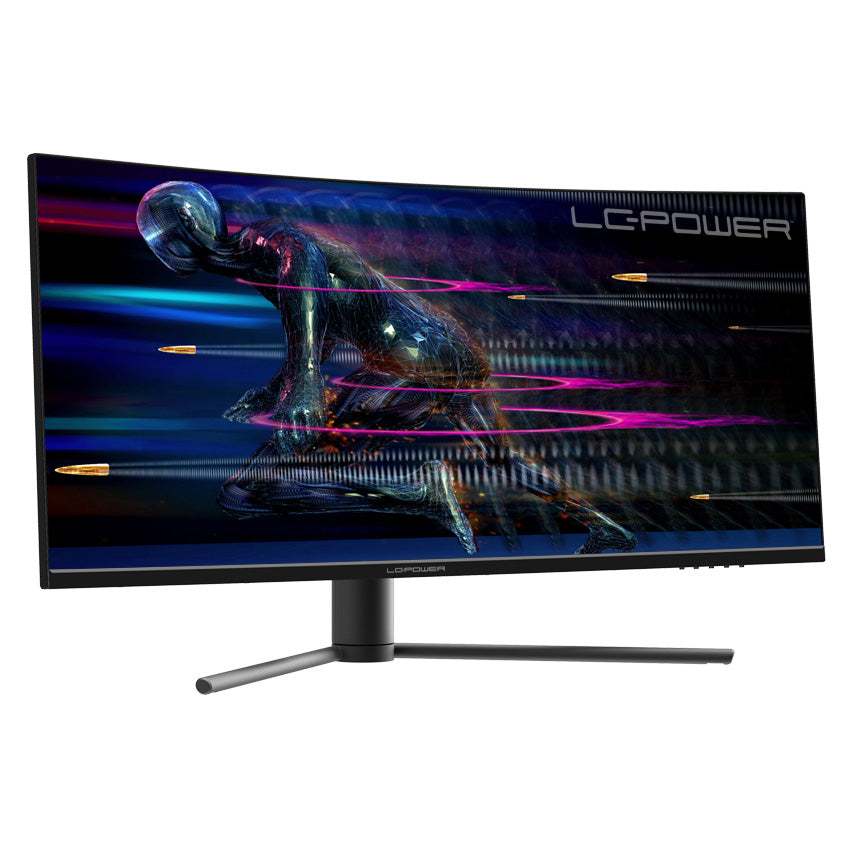 LC-Power LC-M34-UWQHD-165-C – Monitor, 34", 165 Hz, 350 cd/m², Gebogen, Höhenverstellbar, VESA 75 × 75, Schwarz