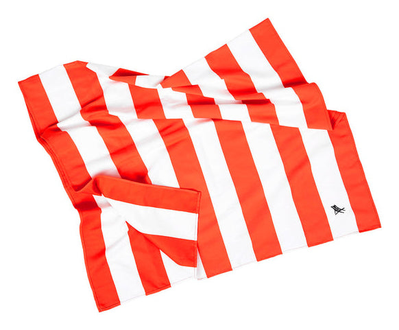 Dock & Bay Strandtuch CABANA – 90 × 200 cm, Weiss/Rot, Polyester