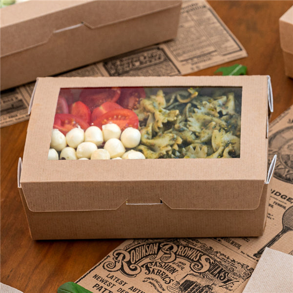 Garcia de Pou Weita Take-away-Box, Papier/Karton – 1'000 ml 170 × 120 × 55 mm, braun/weiss – FSC – 50 Stk.