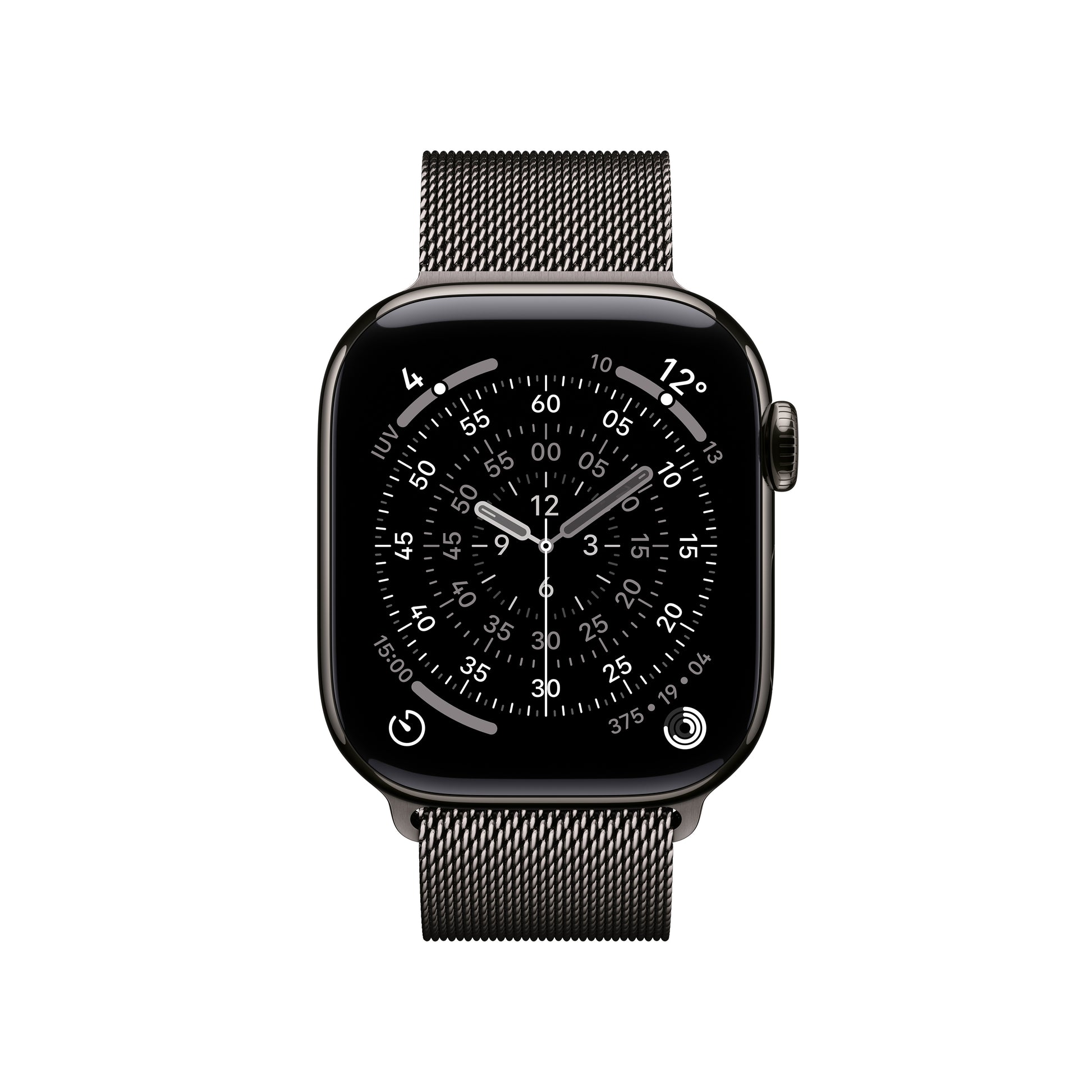 Apple Watch Series 11 42 mm GPS + Cellular – Titan Schiefer, Mailänder Schlaufe, Titan, 50 m, für iPhone