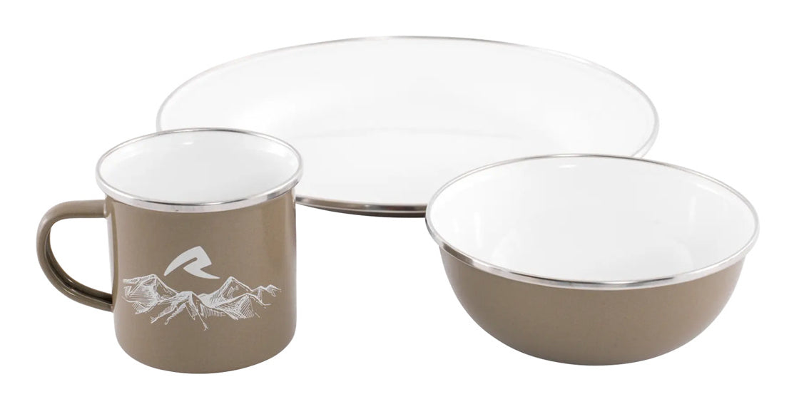 Robens Geschirr-Set Tongass Single Emaille – 350 ml, 26,5 × 40,6 × 8,9 cm, Emaille