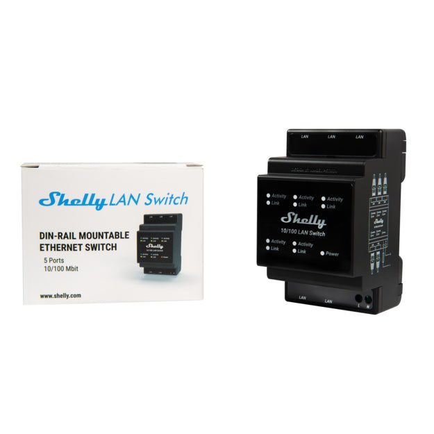 Shelly LAN Netzwerk Switch – Zubehör – Ethernet Switch, DIN-Schiene