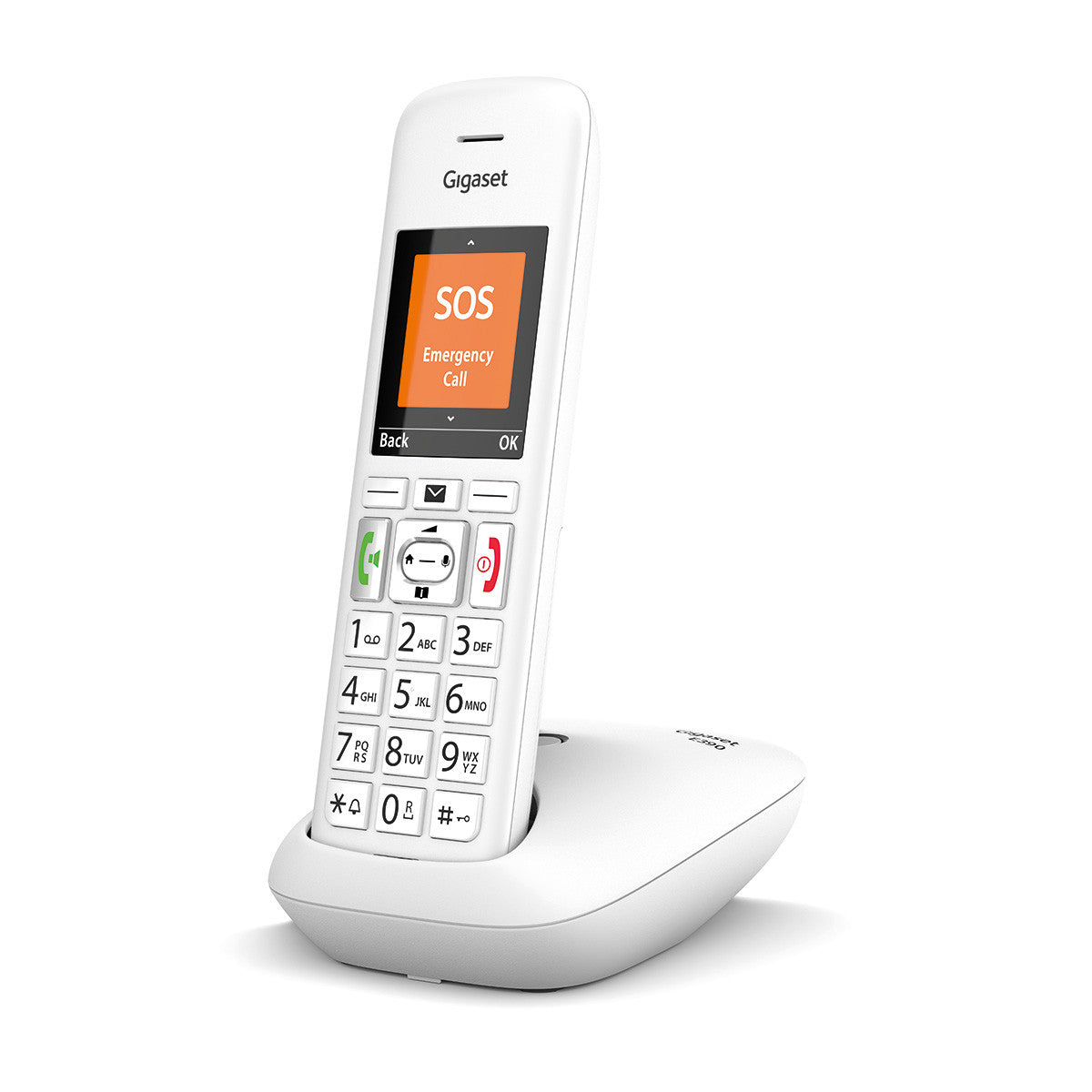 Gigaset E390 HX – WLAN-Telefon (Handgerät), inkl. Ladeschale, Silber