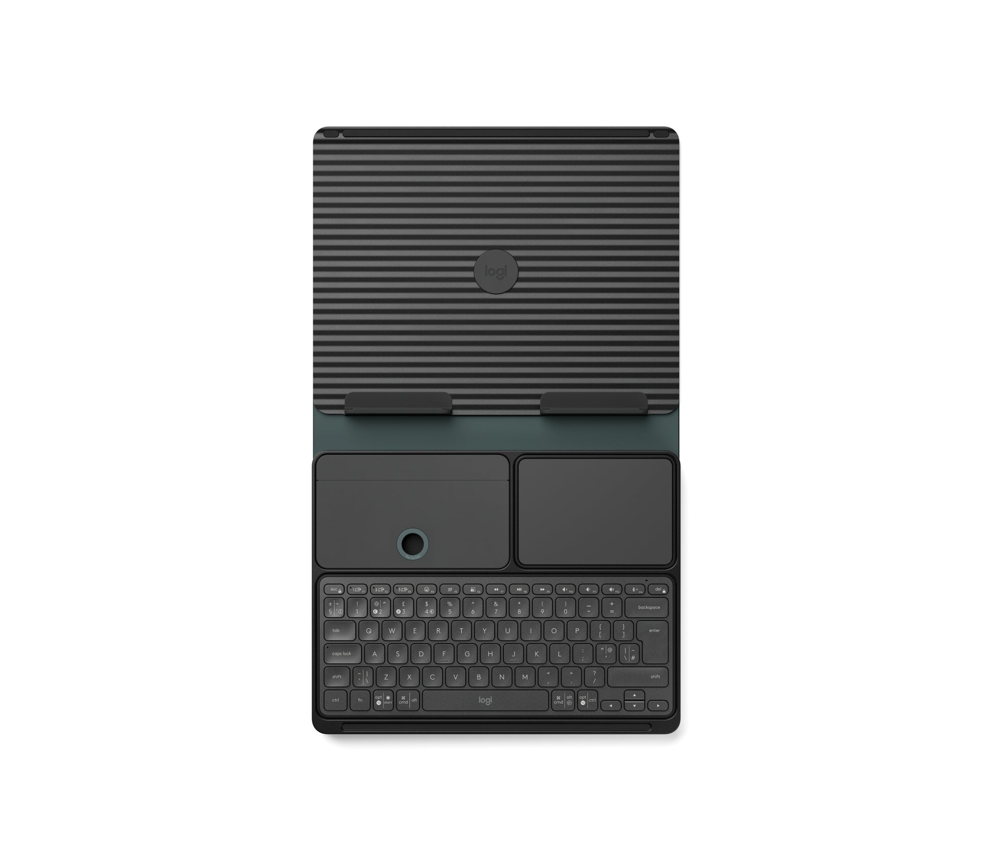 Logitech Casa Pop-Up Desk – Tastatur, kabellos (Bluetooth), UK-Layout (EN), Grau