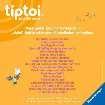 Ravensburger Lernbuch – tiptoi: Meine schönsten Kinderlieder, Hardcover, 24 Seiten, Deutsch, ab 3 Jahren