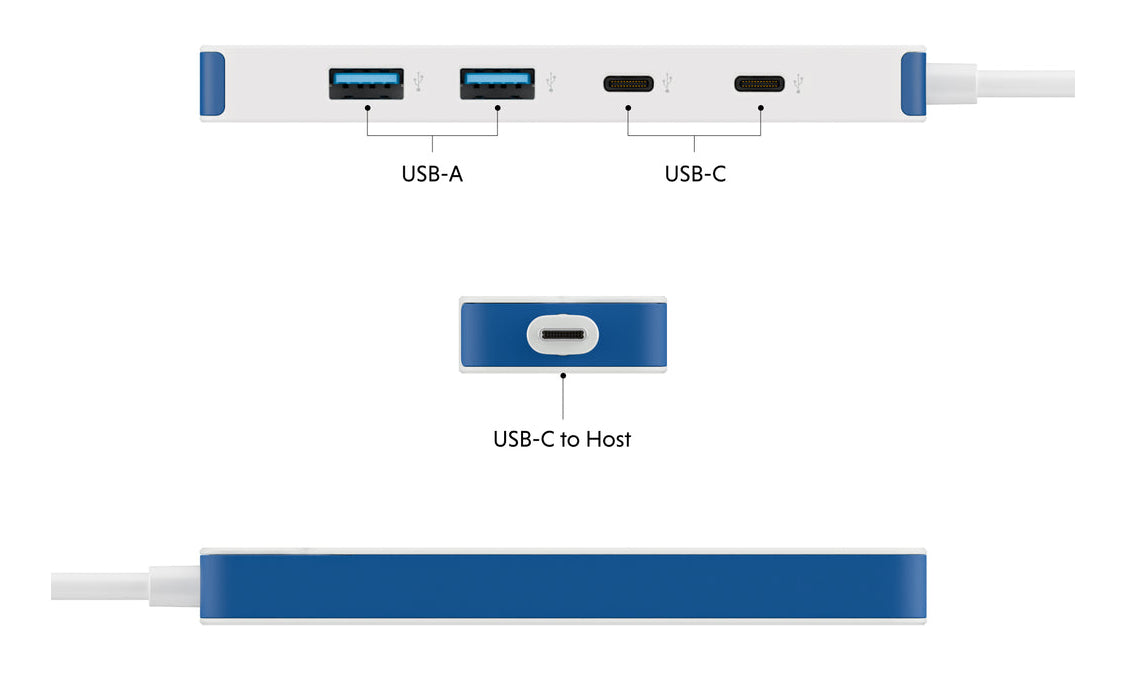 Targus HyperDrive Flex USB-Hub – USB-C, 4× USB-A, für Windows/Mac