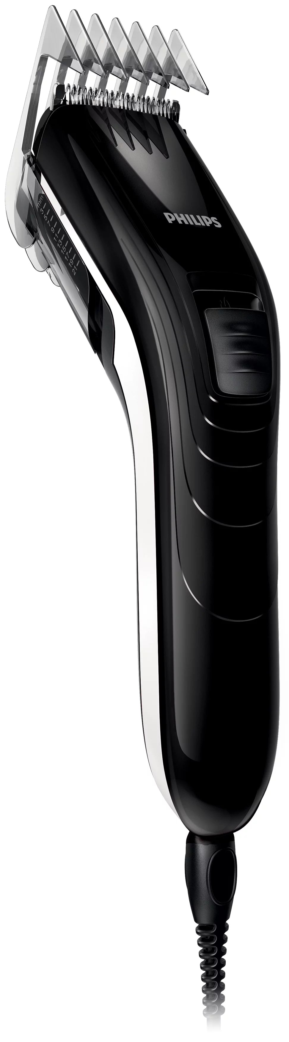 Philips Haarschneider QC5115/15 – 11 Längeneinstellungen, 3 mm–2,1 cm, Schnittbreite 4,1 cm – Schwarz, Weiss