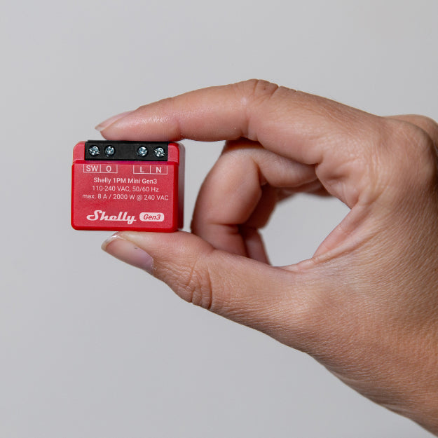 Shelly 1PM Mini Gen3 – Smart-Steckdose – 8 A, Verbrauchsmessung – für Amazon Alexa, Google Assistant