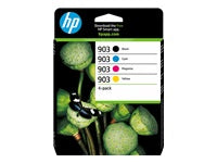 HP 903 Tintenpatronen-Multipack, Schwarz/Cyan/Magenta/Gelb (Original) – für HP OfficeJet 6950/Pro 6974