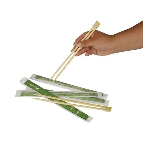 Papstar Bambus-Essstäbchen, 23 cm – natur – 50 Paar