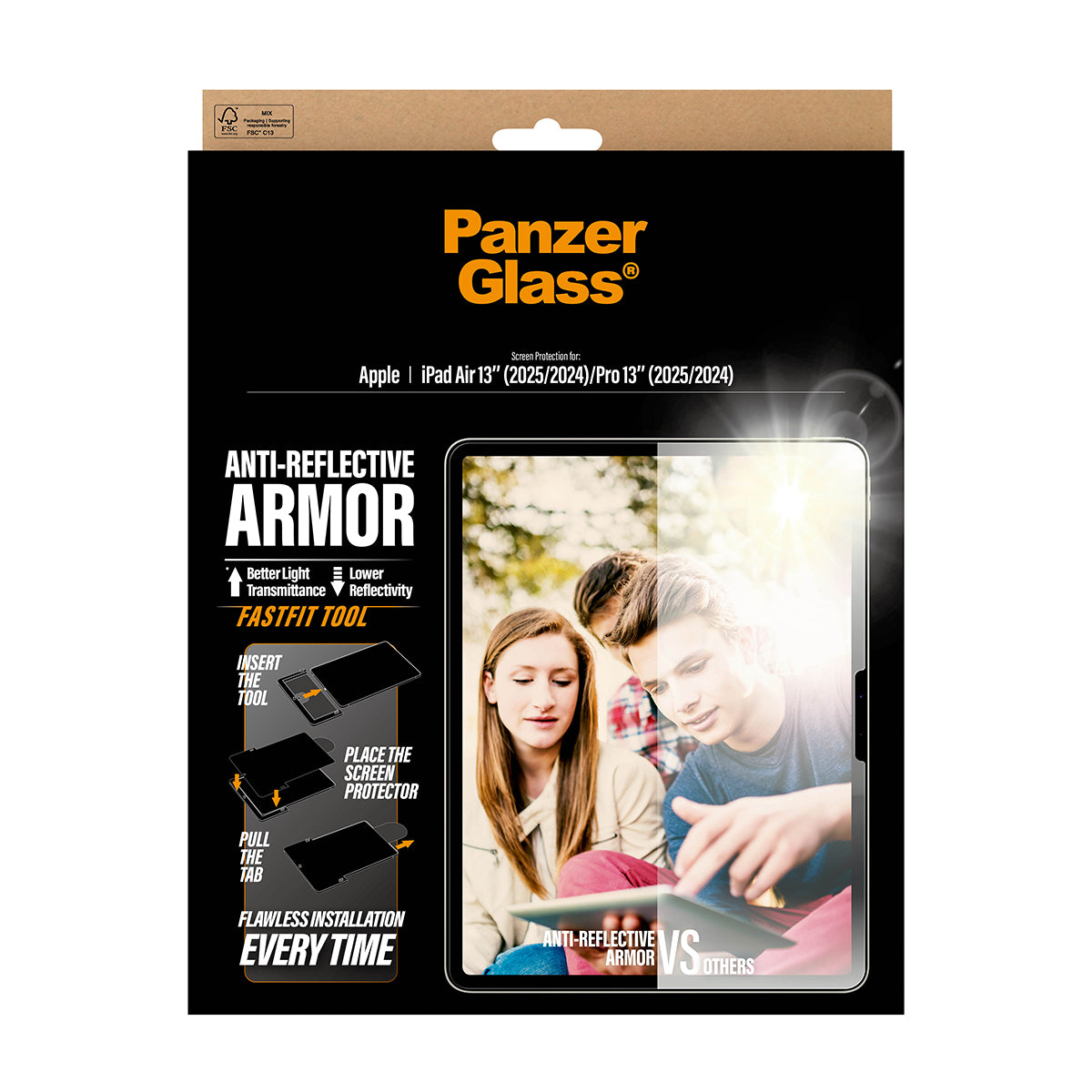 PanzerGlass Panzerglas für iPad Air 13" (2024–2026) und iPad Pro 13" (2024–2025) – Entspiegelt, Anti-Fingerabdruck