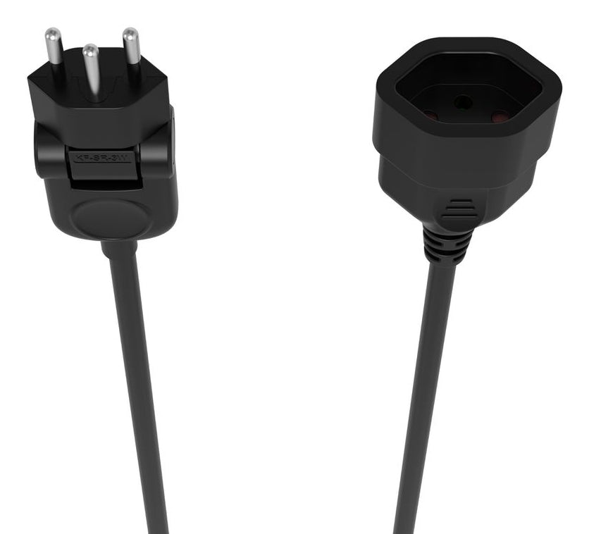M. Schönenberger Netzkabel, T12 auf T13, Winkelstecker, 230 V, 5 m, Schwarz, 82.100.5SZ