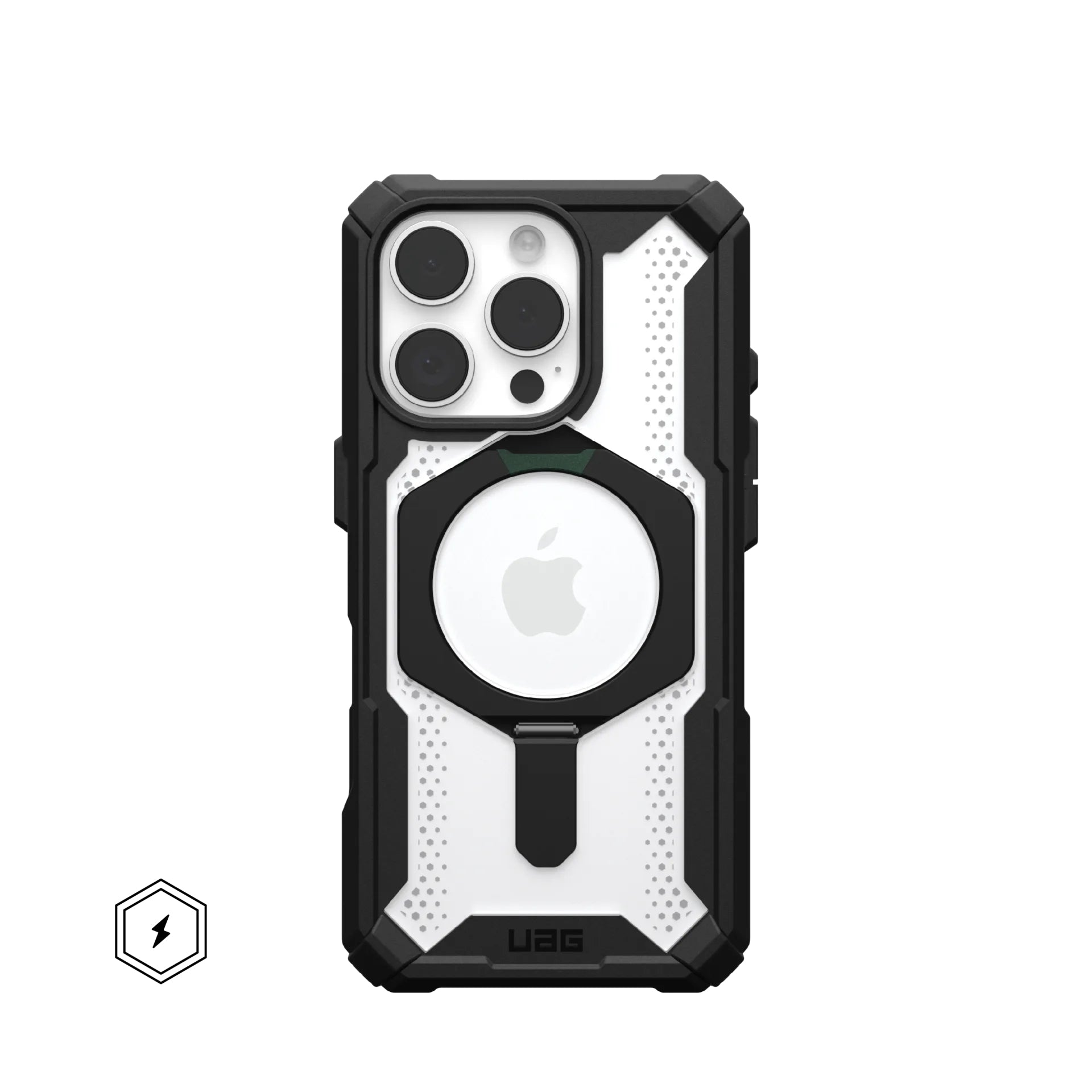 Urban Armor Gear Backcover – für Apple iPhone 16 Pro – schwarz/transparent – MagSafe-kompatibel