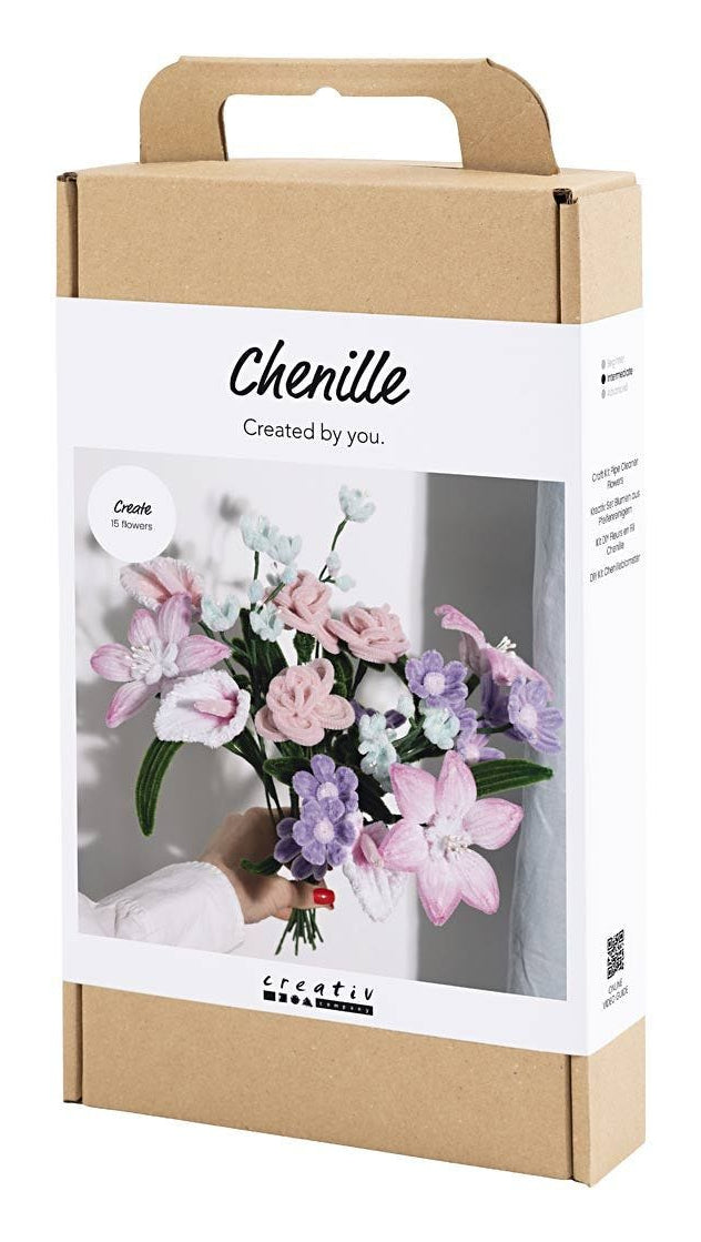 Creativ Company Bastelset Blumen aus Pfeifenreinigern – Chenille (Pfeifenreiniger) – Mehrfarbig
