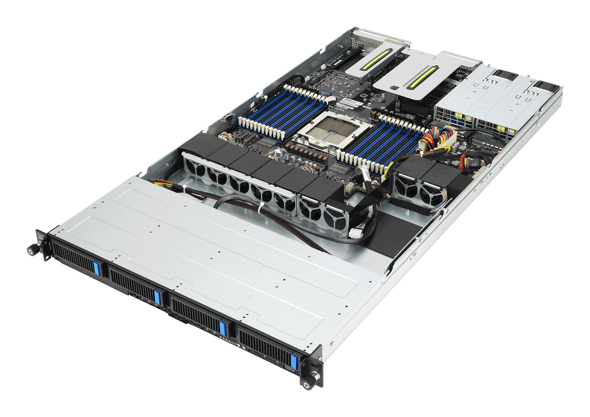 ASUS RS501A-E12-RS4/1G/1600W/OCP – Server Barebone – 1U, LGA6096 (1×CPU), 24 DIMM, 6 Einschübe, 1600 W