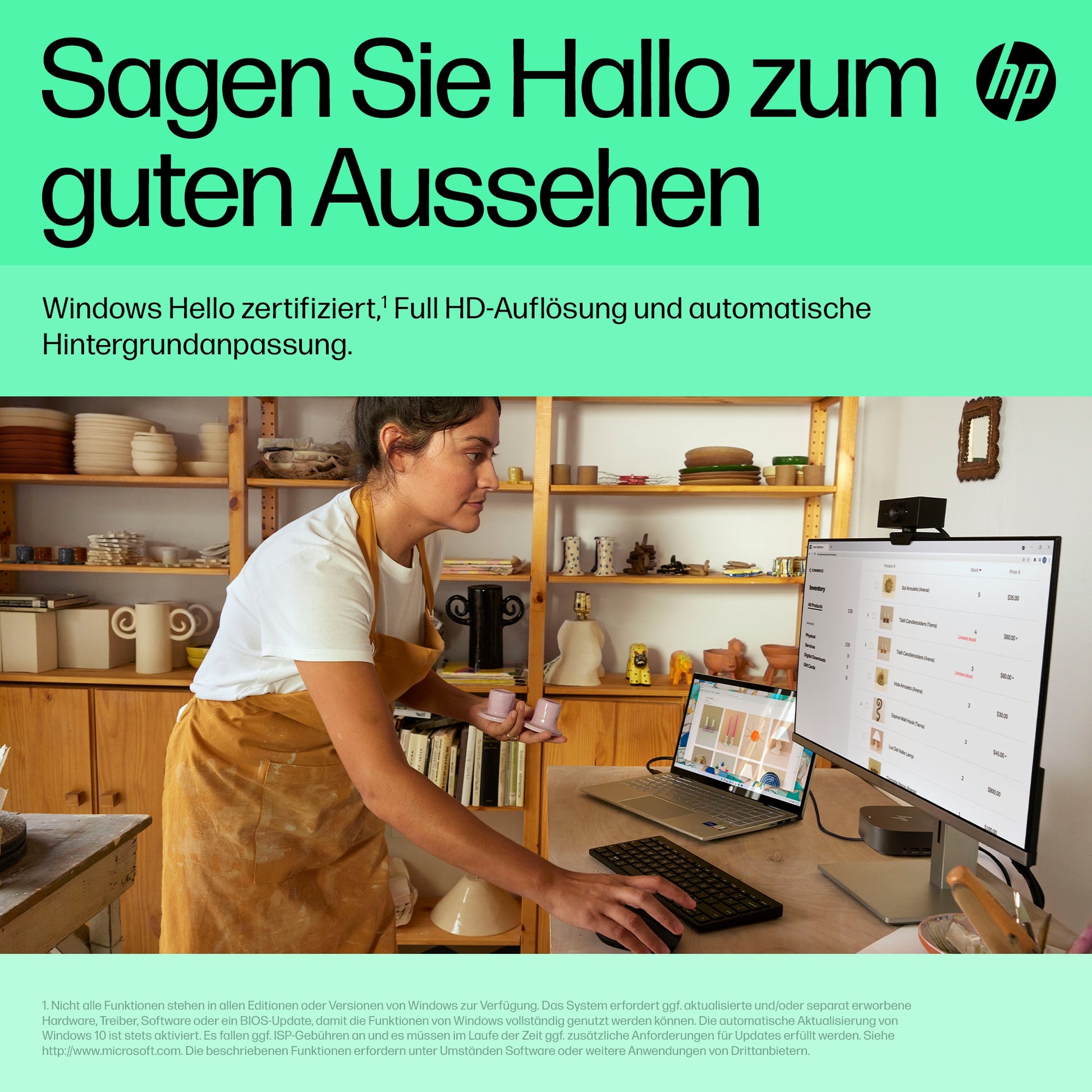 HP 620 Full HD-Webcam – 1080p, 60 fps, USB, Clip, Schwarz