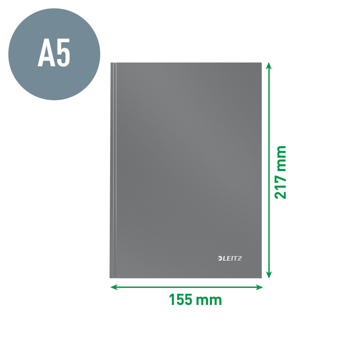 Leitz Notizbuch – A5 – kariert 5 mm – 80 Seiten – 90 g/m² – Hardcover, hellrot, FSC