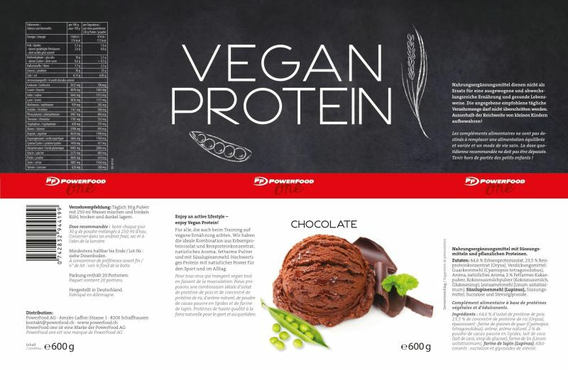 PowerFood Protein-Pulver Vanille – vegan – 600 g