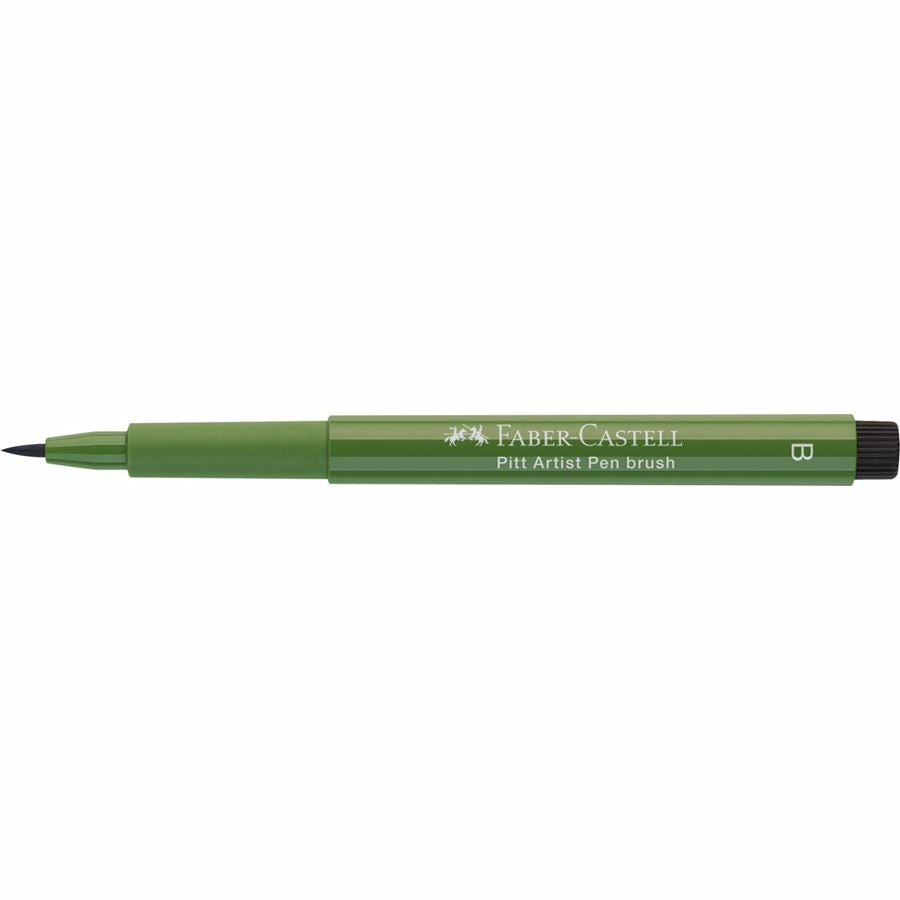 Faber-Castell Pitt Artist Pen Brush Pinselstift – 2,5 mm, pigmentiert, wasserfest, chromoxydgrün stumpf