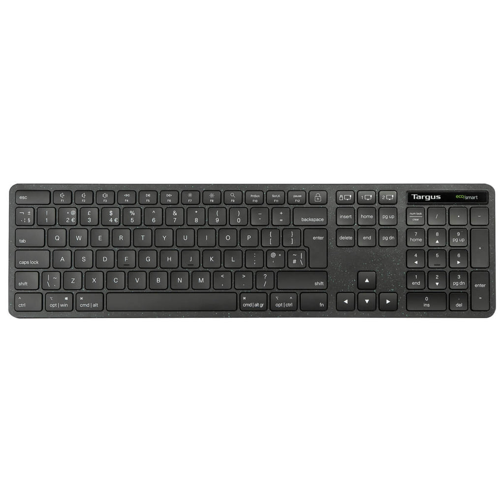 Targus ECOSMART – Tastatur, kabellos, UK-Layout (EN), Fullsize (mit Ziffernblock)