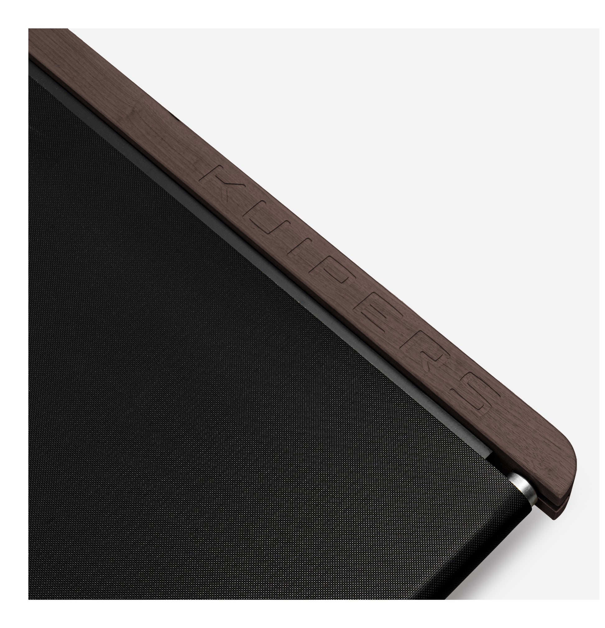 Kuipers Laufband K1, Lauffläche 44 × 106 cm, 135 kg – Dunkelgrau, Holz