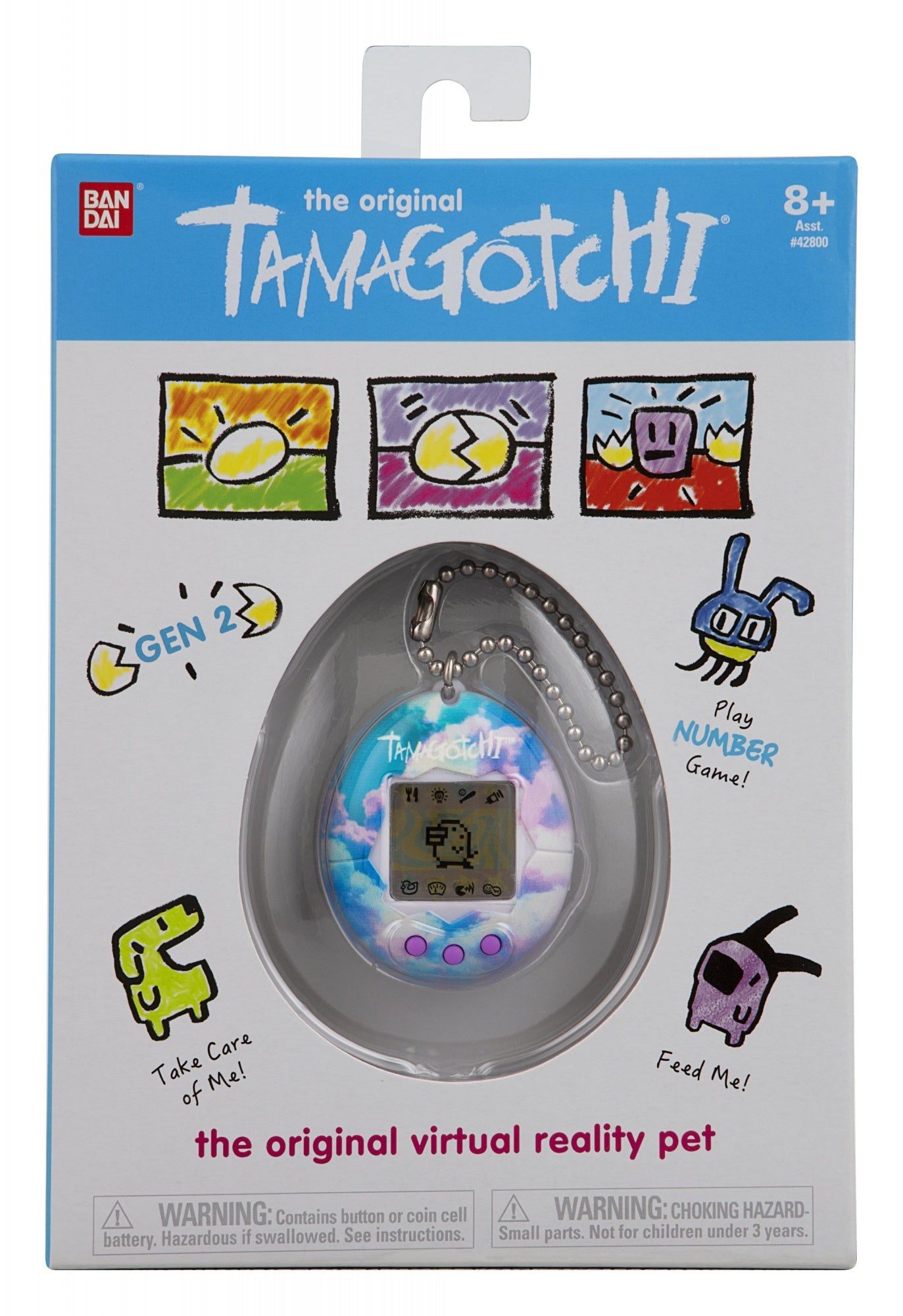 Bandai Tamagotchi Original – Elektronisches Haustier – 3 × 4 × 1,5 cm – ab 8 Jahren – mehrfarbig
