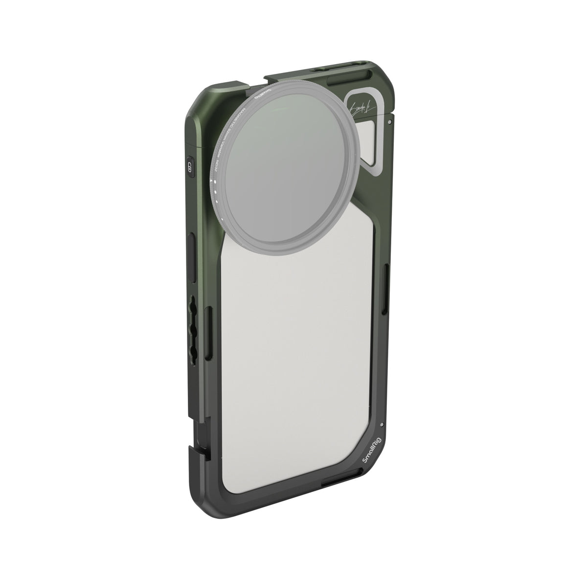 SmallRig Brandon Li Mobile Video Cage – Backcover – für Apple iPhone 15 Pro Max, Aluminium+Silikon, Grün