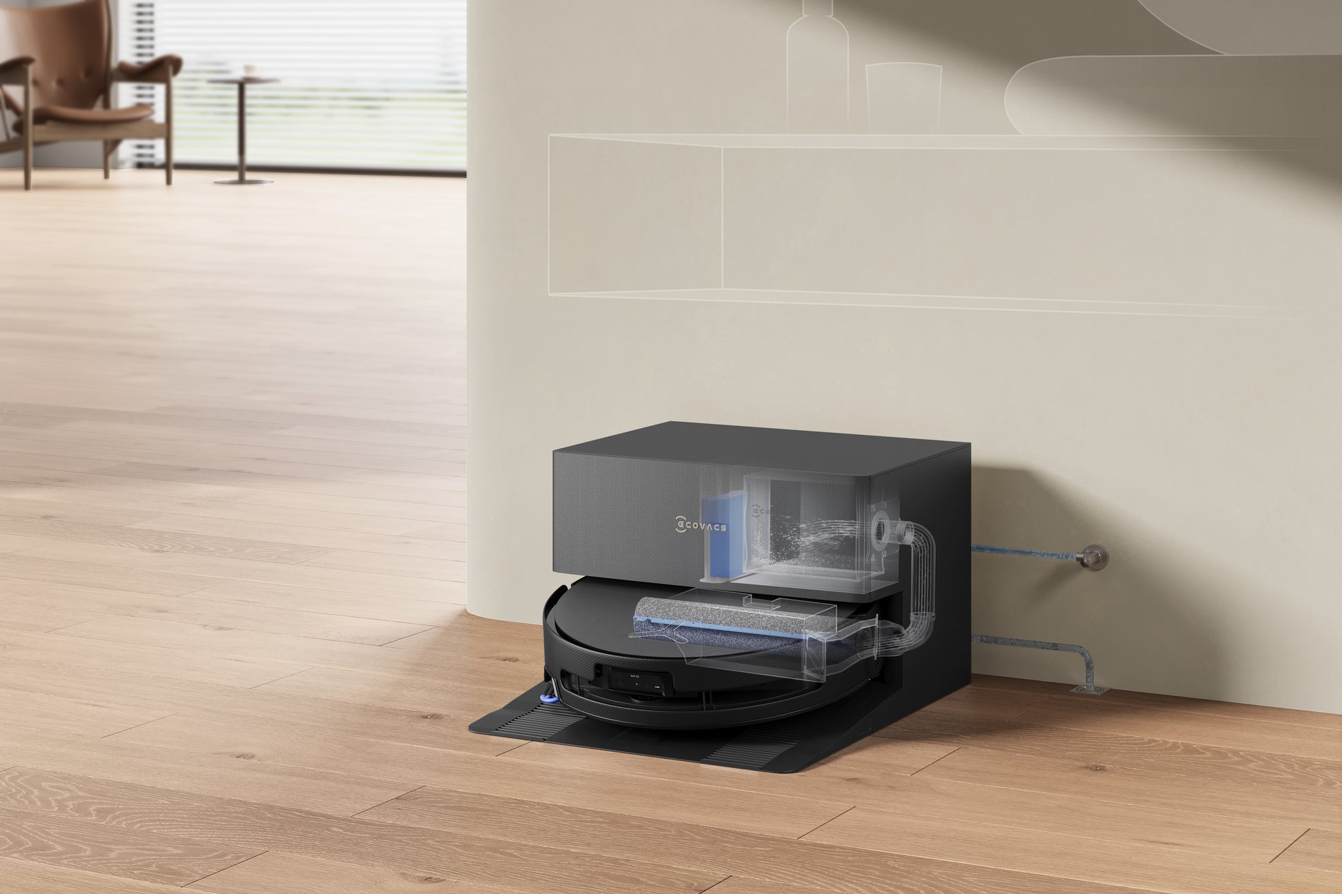 Ecovacs Saugroboter DEEBOT T90 PRO OMNI, mit Absaugstation, mit Wischfunktion – 30000 Pa, 350 min, Höhe 98 mm
