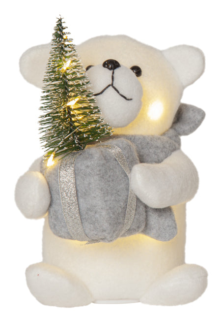 Star Trading Joylight Dekorationsfigur – 12 × 20 × 10,5 cm – Stoff, weiss
