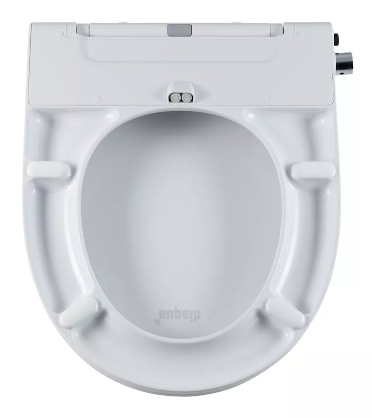 Diaqua Toilettensitz – Duroplast, weiss, verlängert, mit Deckel, Soft-Close, 42–48,3 × 37 cm