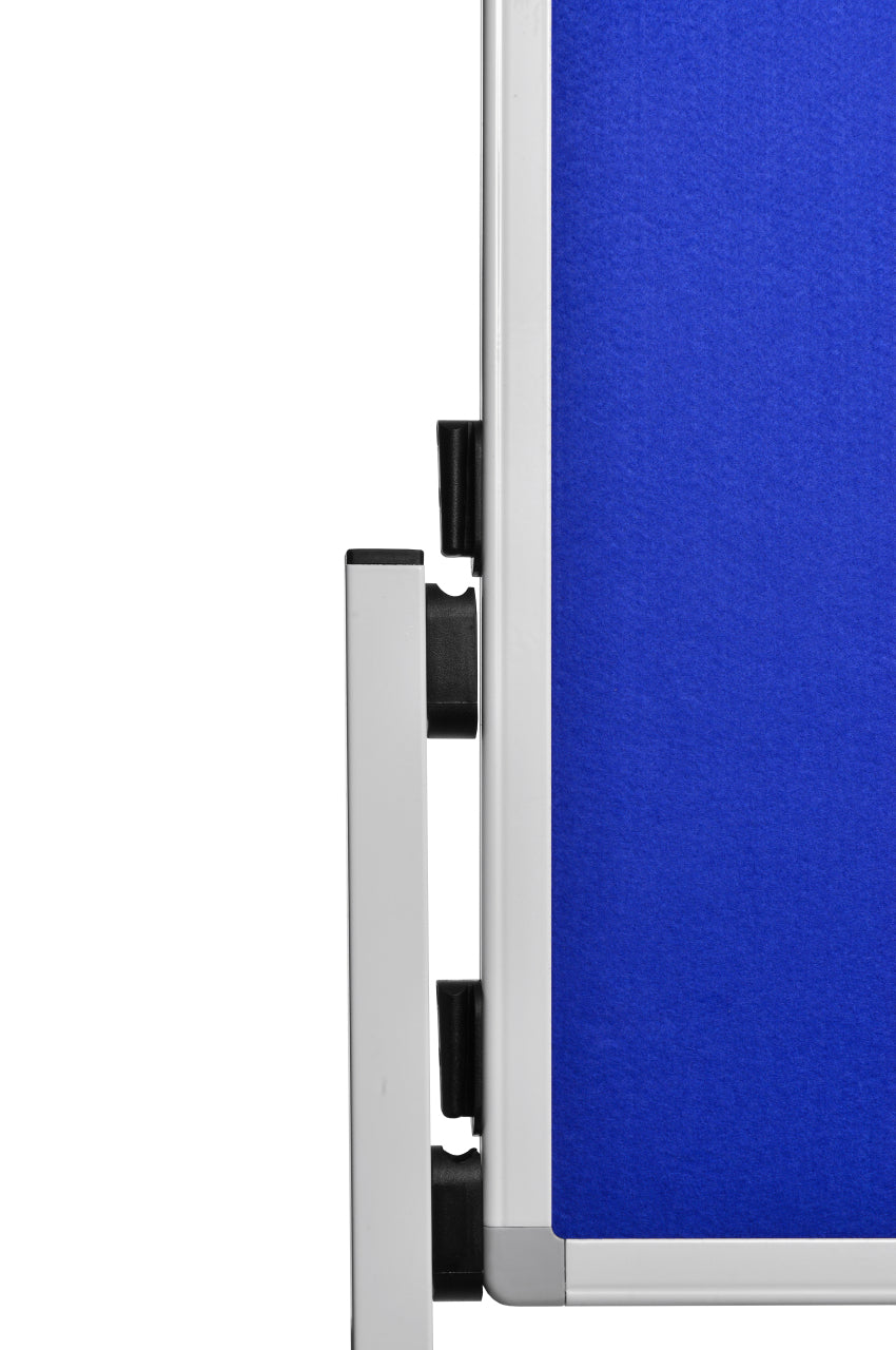 Legamaster Moderationswand – Filz, mit Rollen, doppelseitig – 120 × 150 cm – Blau, Alurahmen