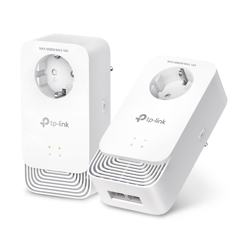 TP-Link PG2400P Powerline-Kit – G.hn, bis 1428 Mbit/s, 2× 1G RJ-45, mit Durchgangssteckdose, 2er-Set