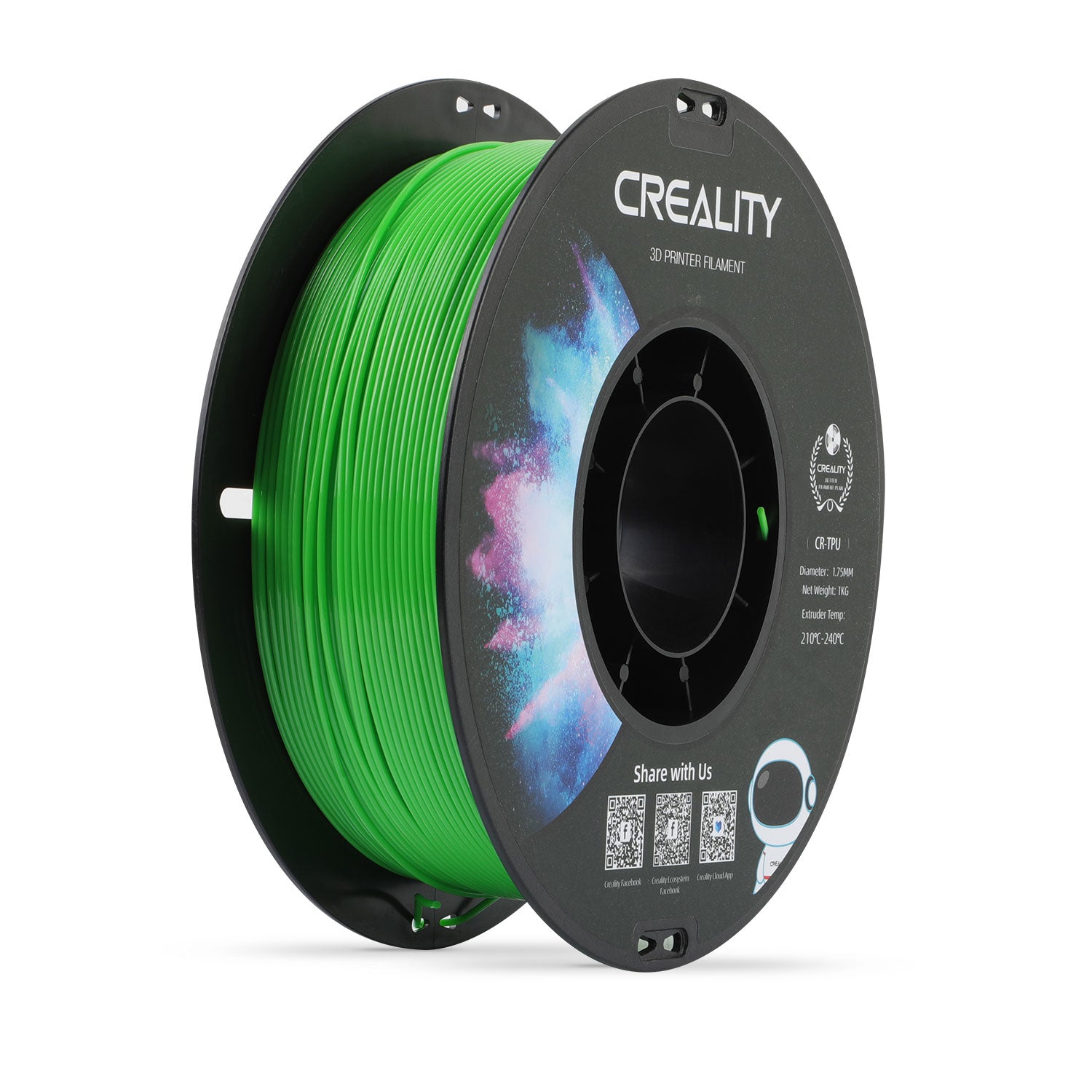Creality 3D-Drucker-Filament TPU 1,75 mm Grün, 1 kg – für Creality FDM-3D-Drucker