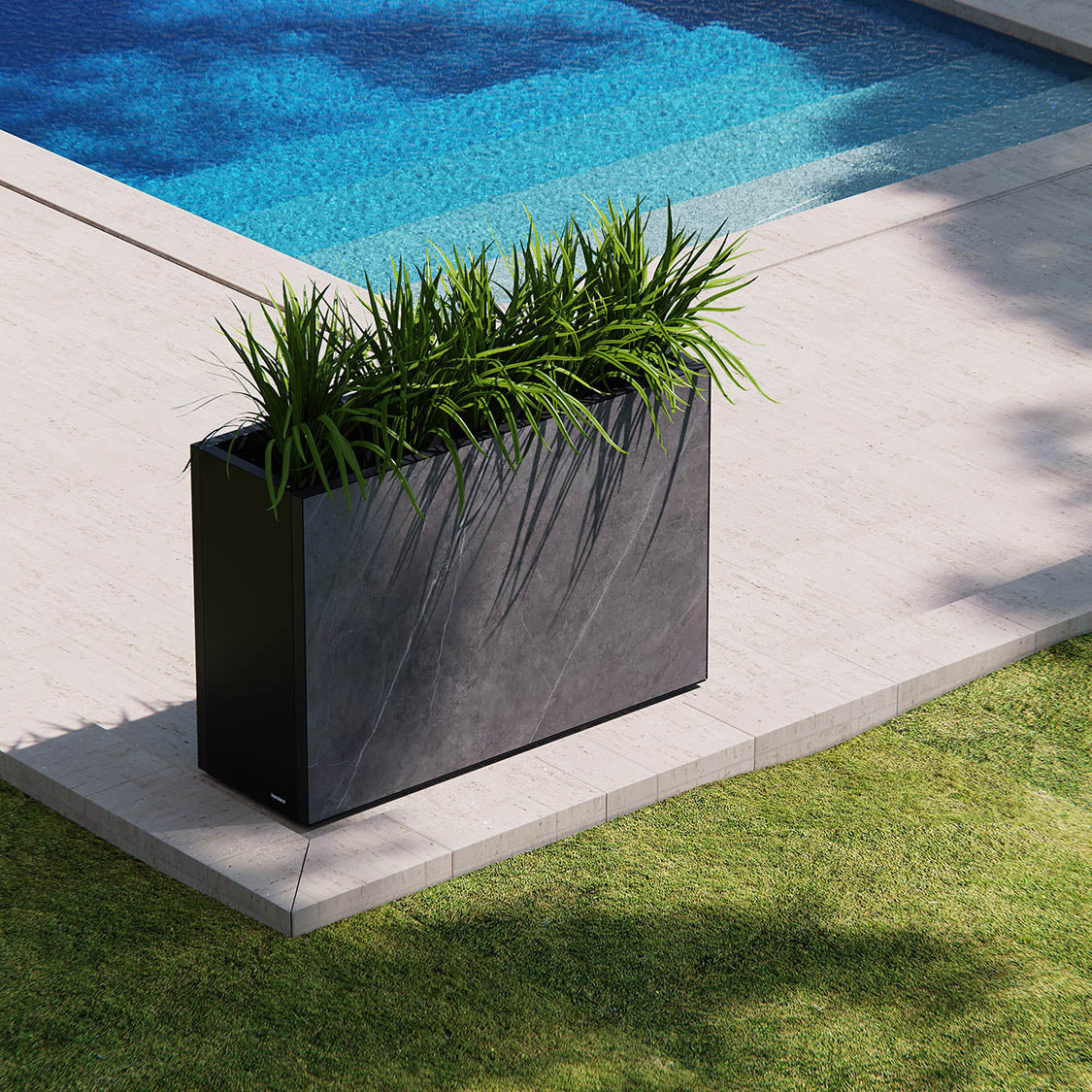 Herstera Pflanzgefäss – 120 × 25 × 80 cm, 240 l – Stahl (verzinkt), schwarz