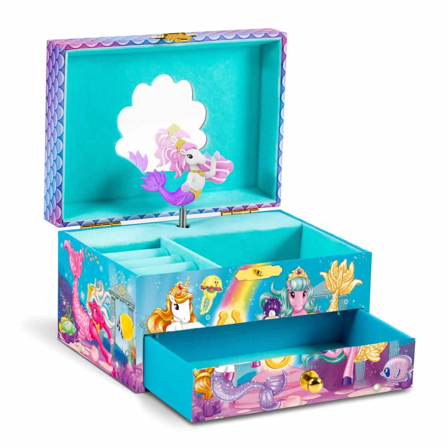 CRAZE Galupy Mermaid Aufbewahrungsbox – türkis – mit Spieluhr, für Kinder