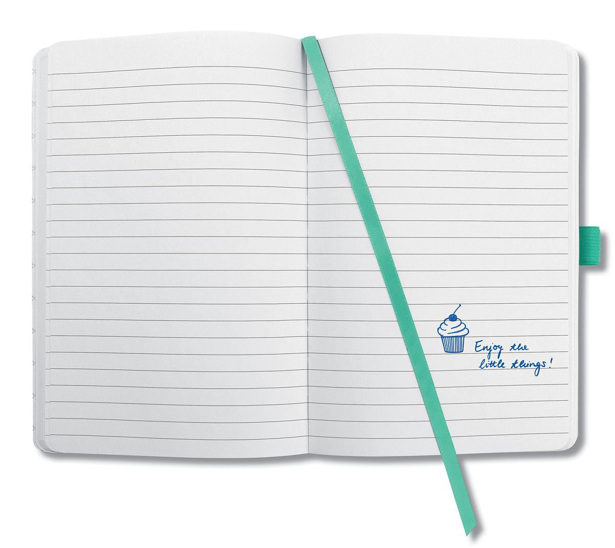 Sigel Notizbuch A6, liniert, Fadenheftung, Karton, 174 Seiten, perforiert, 80 g/m² – mintgrün