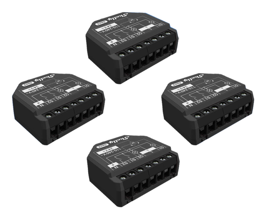 Shelly 2PM Gen3 – Smart-Steckdose – WLAN, Bluetooth, Verbrauchsmessung – 4er-Set