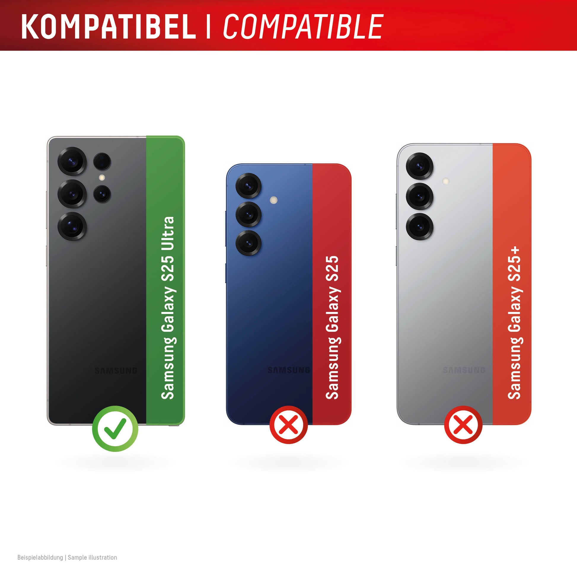 E.V.I. 02119 – Kameraobjektivschutz – für Galaxy S25 Ultra – 10H, Schwarz/Transparent