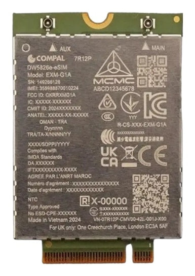 DELL DW5826E WWAN-Modul – für Dell Pro 13/14/16 Plus und Dell 14/16 Plus (2-in-1) – PCI Express, 600 Mbit/s