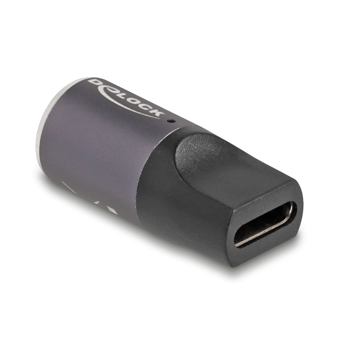 DeLOCK USB-C zu magnetischem 8-Pin Adapter – 20 V, 3 A – Anthrazit/Schwarz
